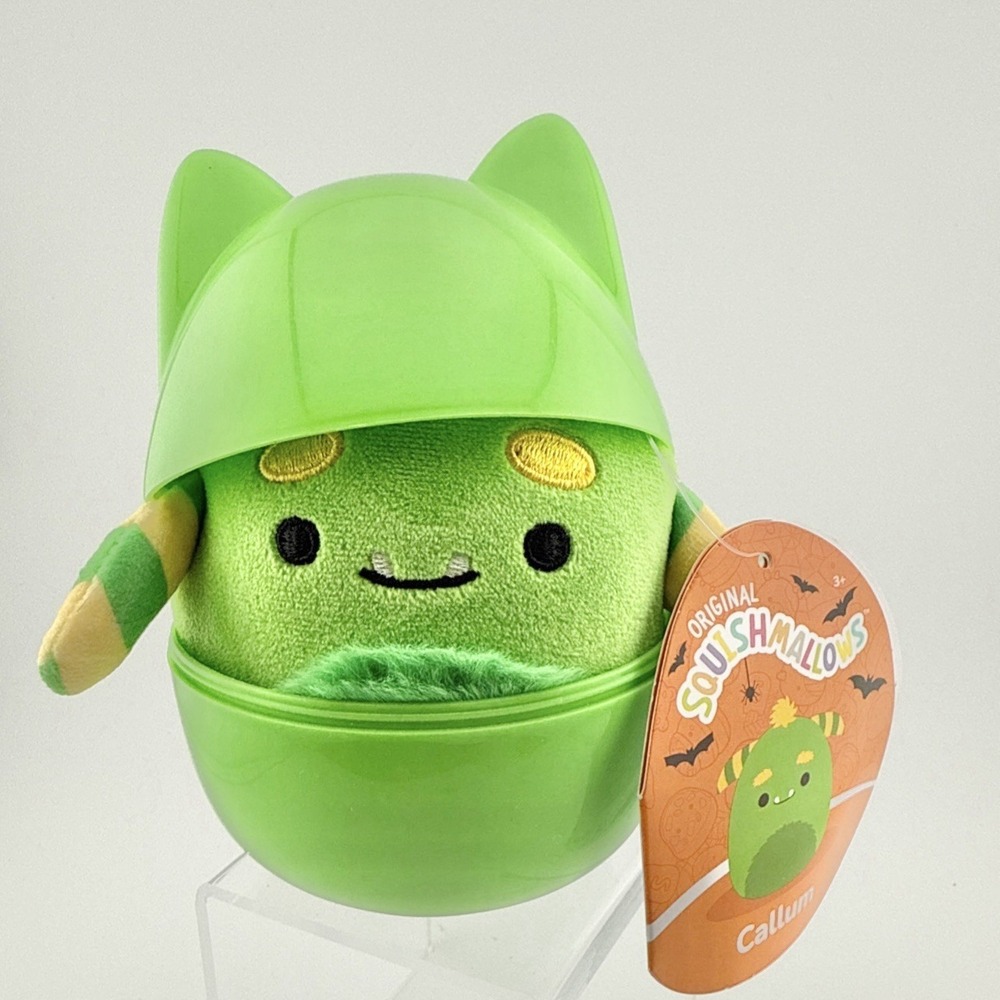 Squishmallow Callum The Monster Halloween‎ 4.5" Plush In Green Egg Shell